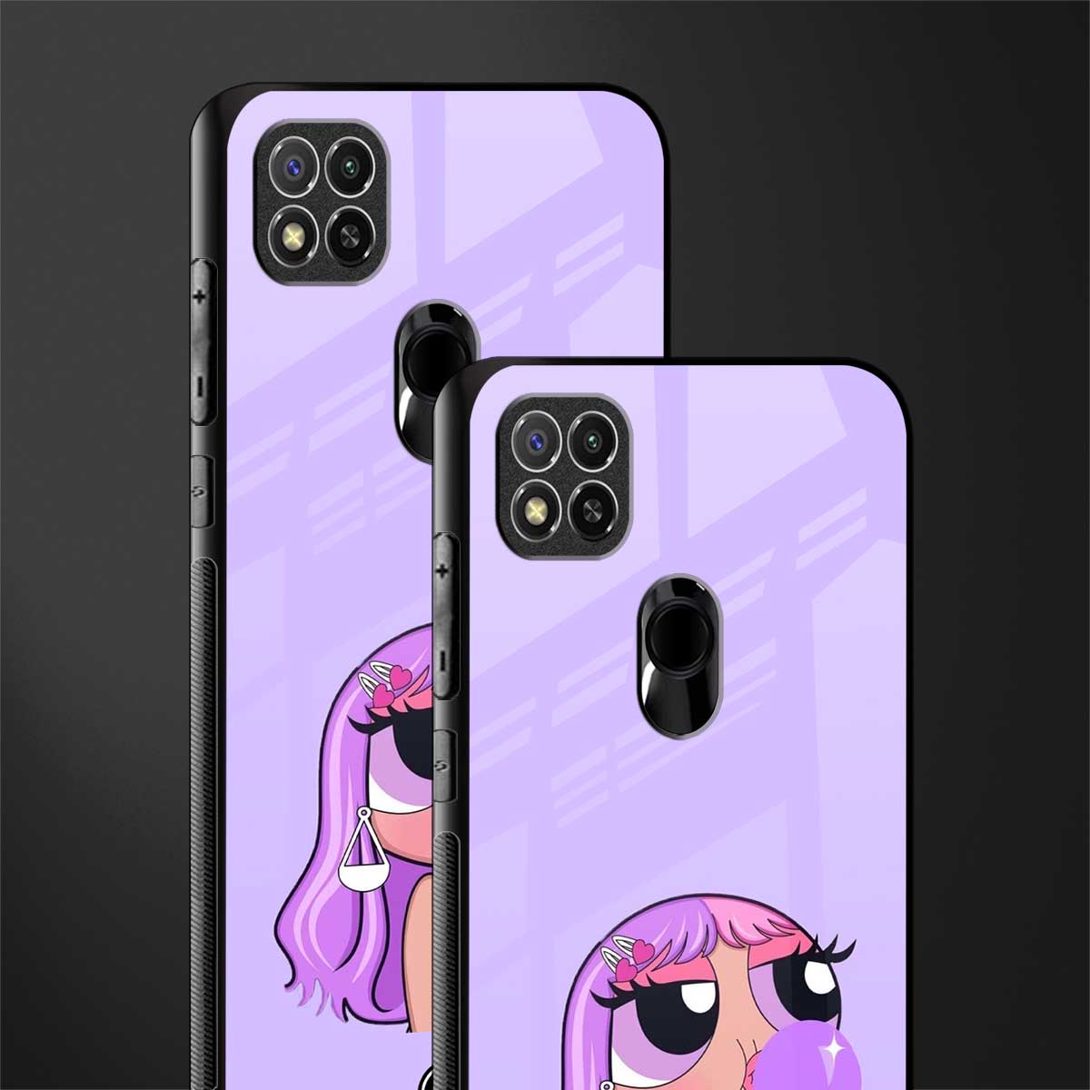 purple chic powerpuff girls glass case for redmi 9c image-2