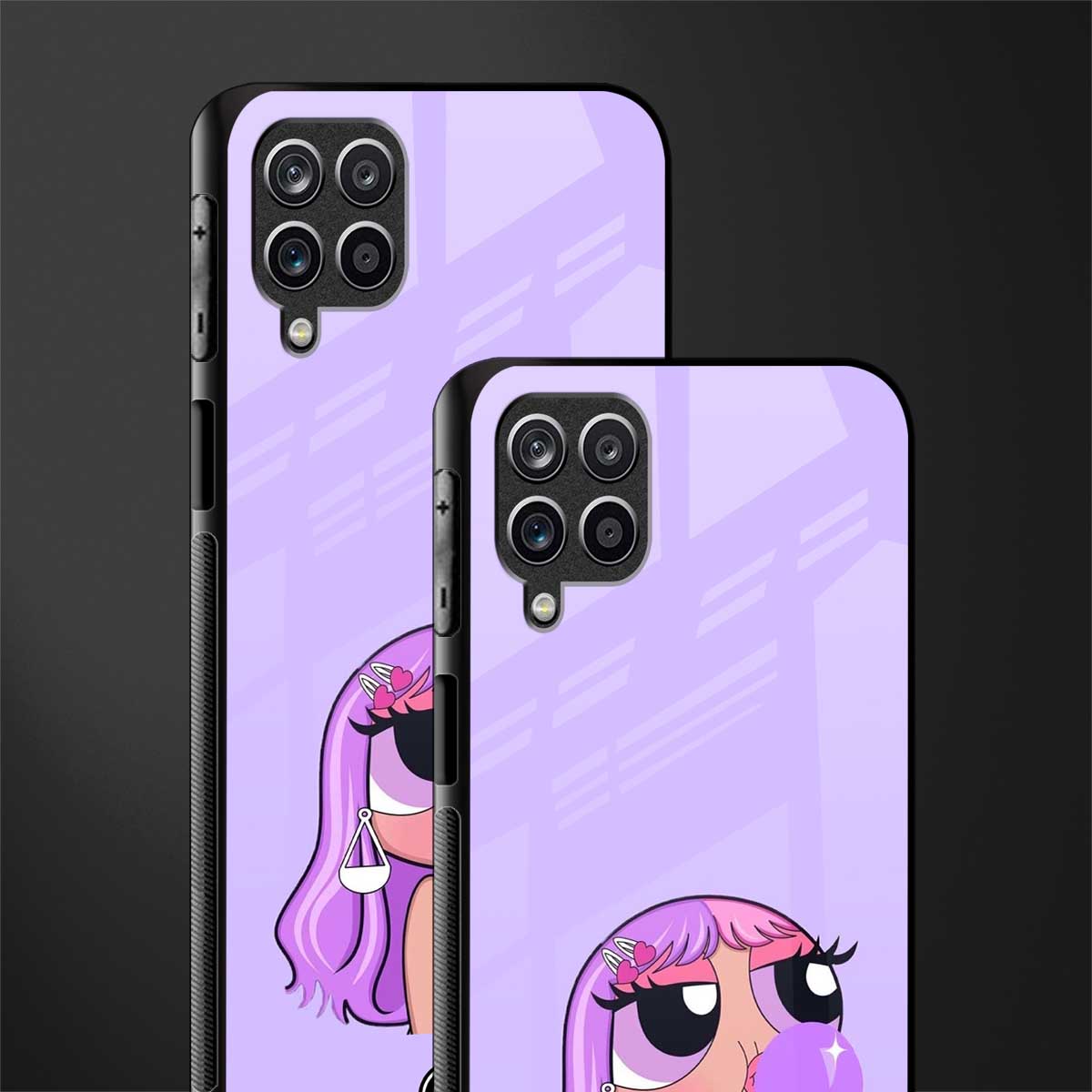 purple chic powerpuff girls glass case for samsung galaxy m12 image-2