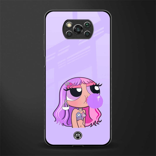 purple chic powerpuff girls glass case for poco x3 image