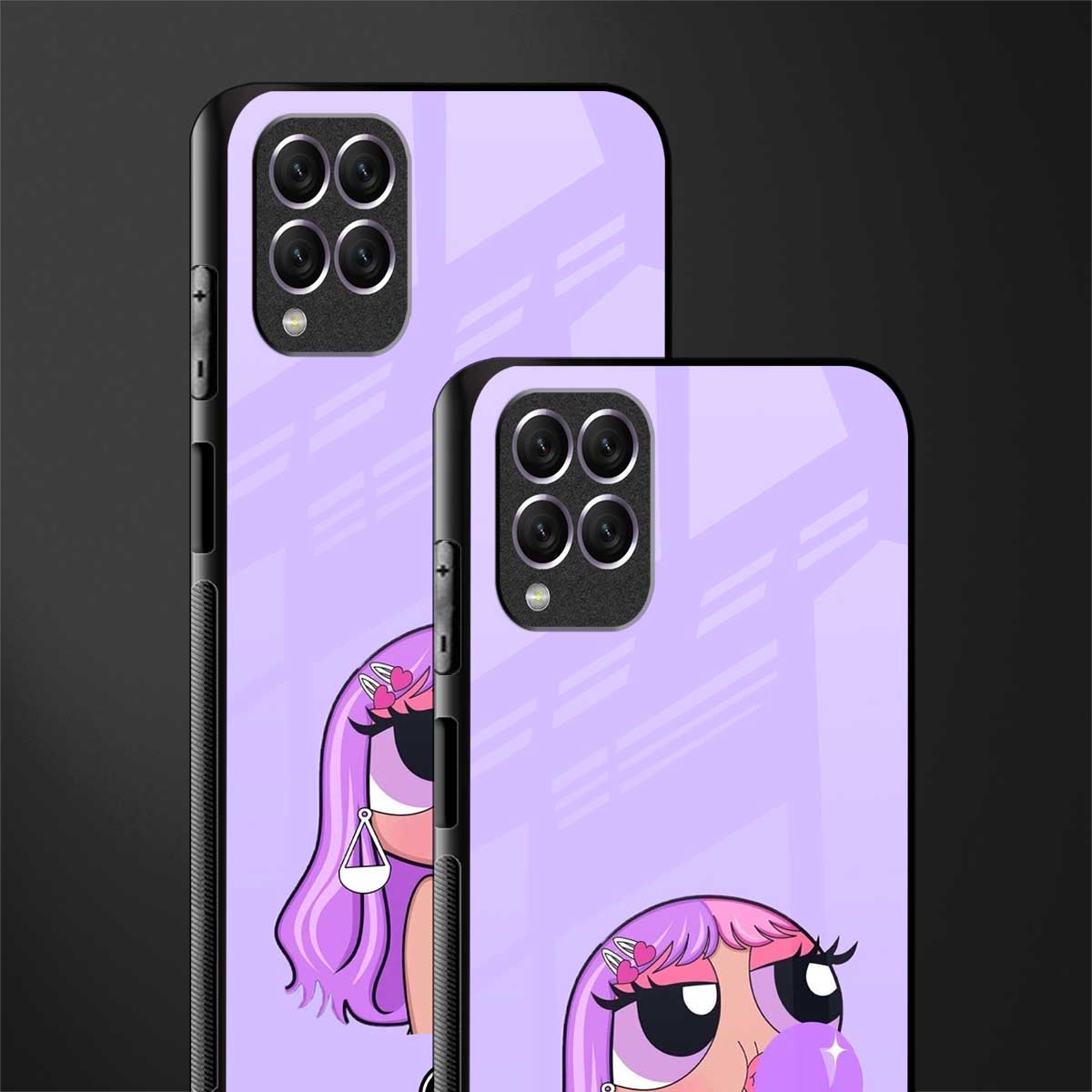 purple chic powerpuff girls glass case for samsung galaxy f62 image-2