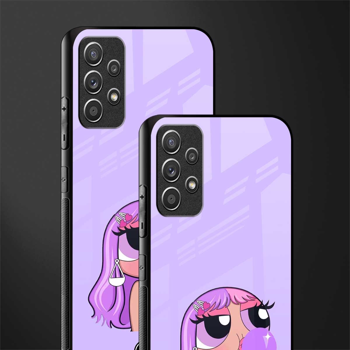 purple chic powerpuff girls glass case for samsung galaxy a52 image-2