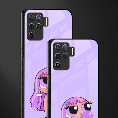 purple chic powerpuff girls glass case for oppo f19 pro image-2
