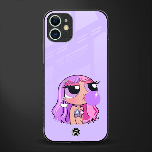 purple chic powerpuff girls glass case for iphone 12 mini image