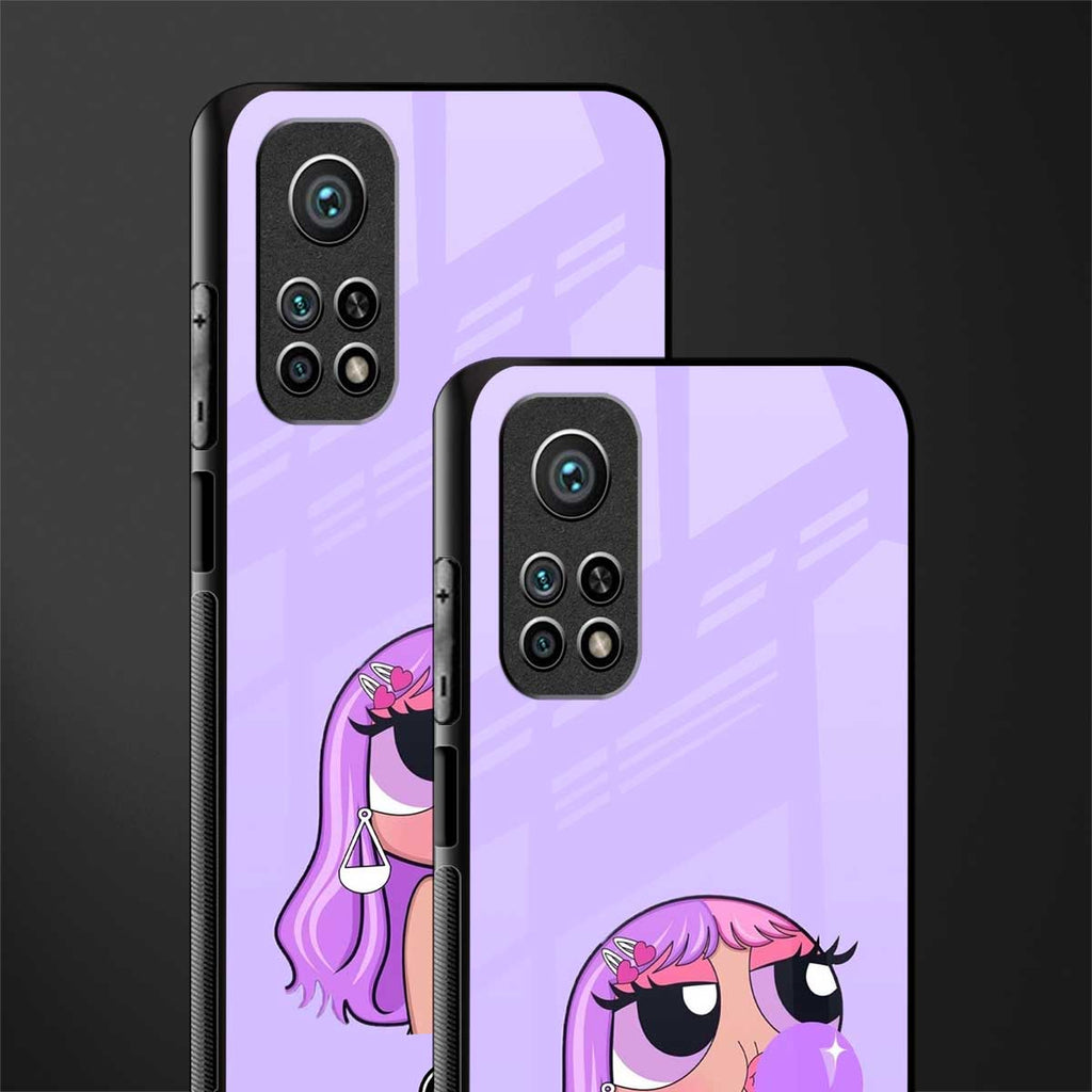purple chic powerpuff girls glass case for mi 10t 5g image-2