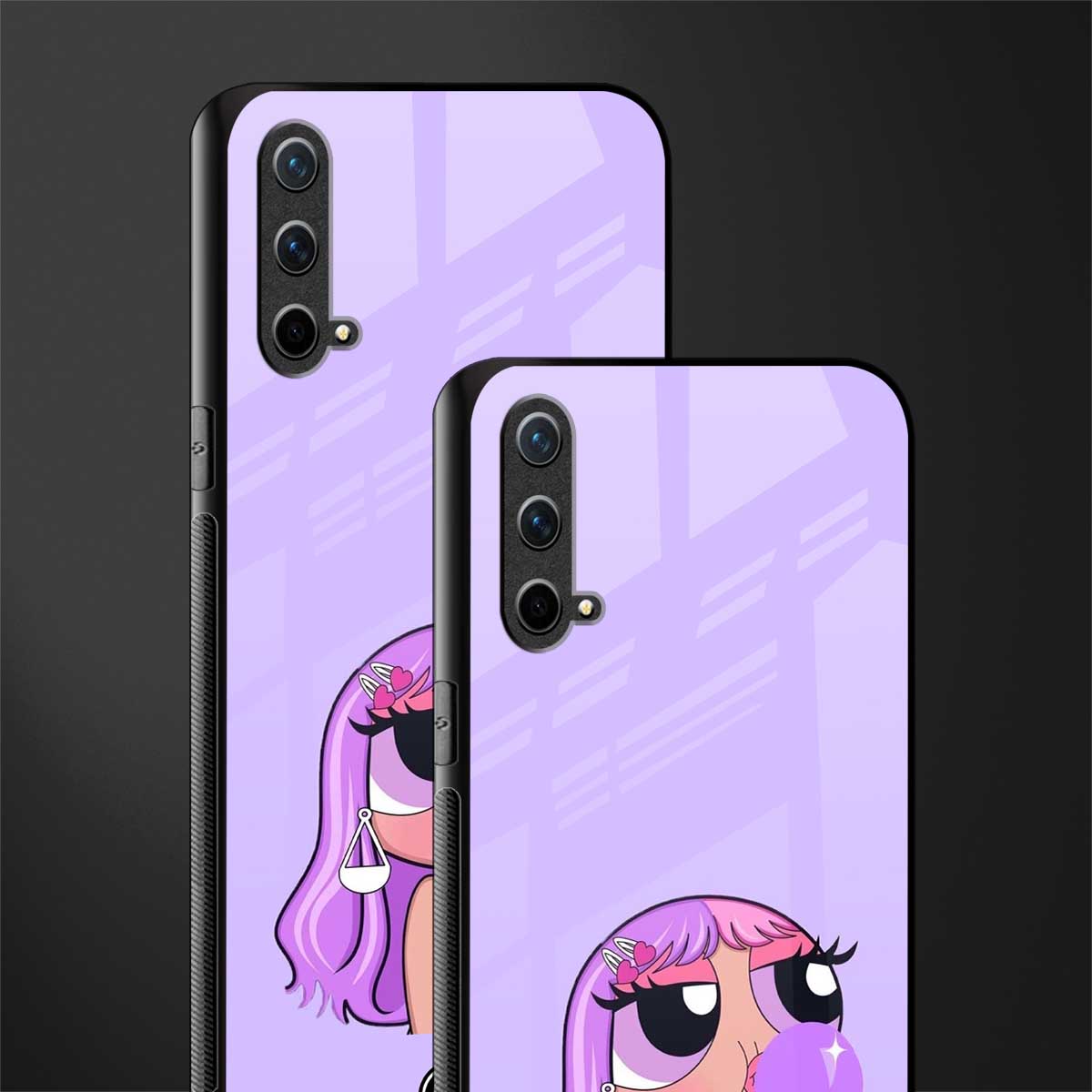 purple chic powerpuff girls glass case for oneplus nord ce 5g image-2