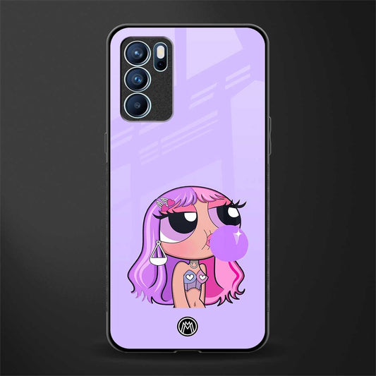 purple chic powerpuff girls glass case for oppo reno6 5g image