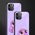 purple chic powerpuff girls glass case for iphone 11 pro image-2