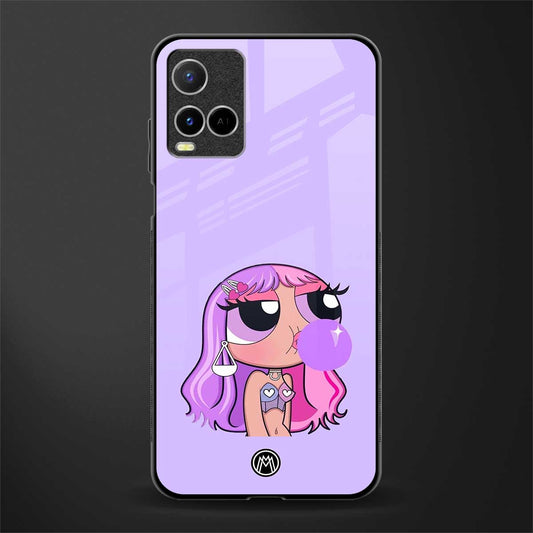 purple chic powerpuff girls glass case for vivo y21 image