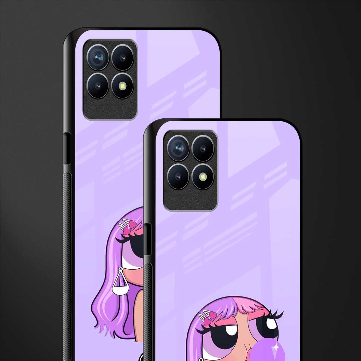 purple chic powerpuff girls glass case for realme 8i image-2