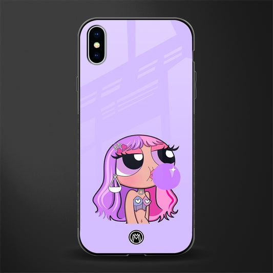 purple chic powerpuff girls glass case for iphone xs max image