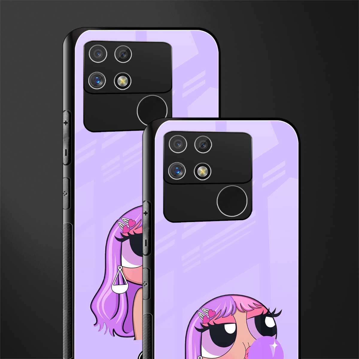 purple chic powerpuff girls back phone cover | glass case for realme narzo 50a