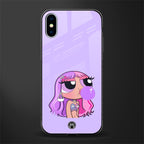 purple chic powerpuff girls glass case for iphone xs image