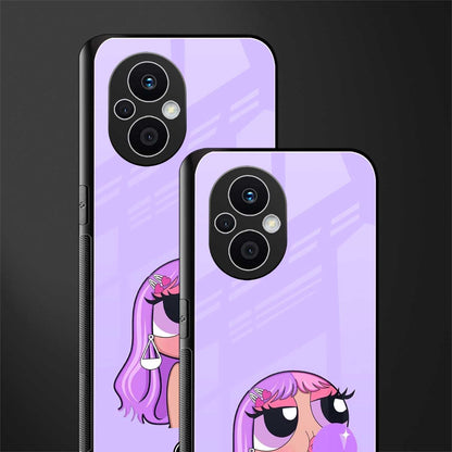 purple chic powerpuff girls back phone cover | glass case for oppo f21 pro 5g
