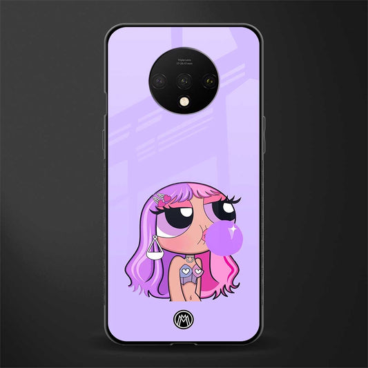 purple chic powerpuff girls glass case for oneplus 7t image