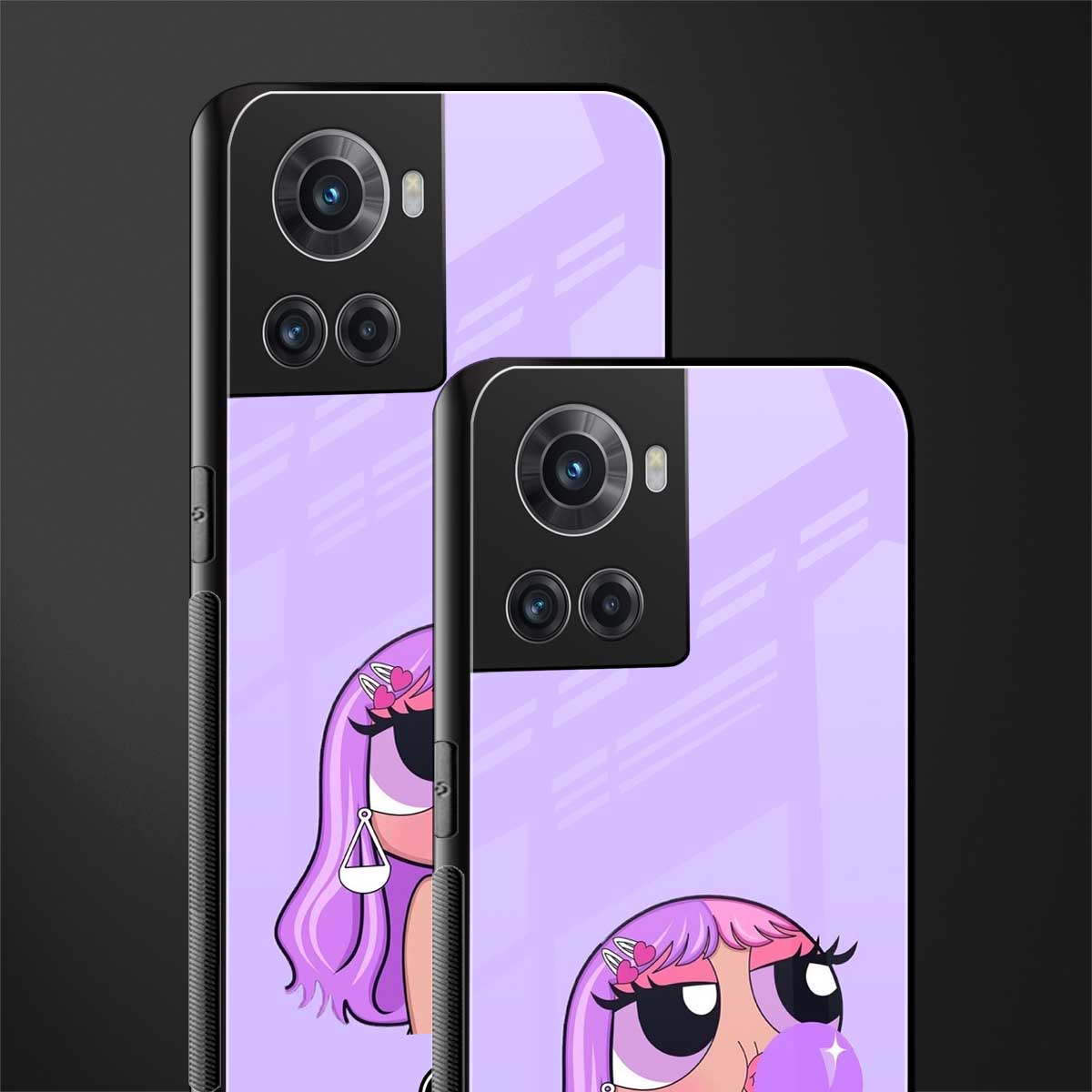 purple chic powerpuff girls back phone cover | glass case for oneplus 10r 5g