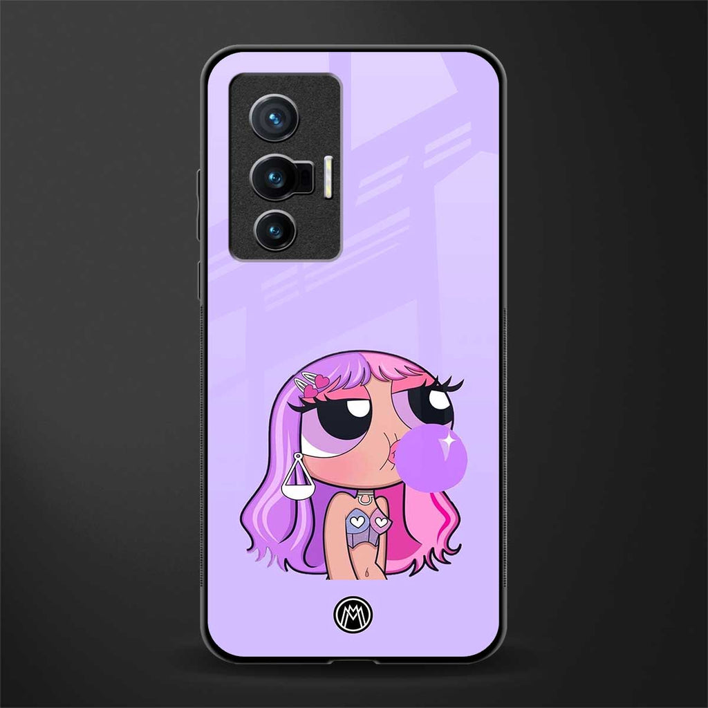 purple chic powerpuff girls glass case for vivo x70 image