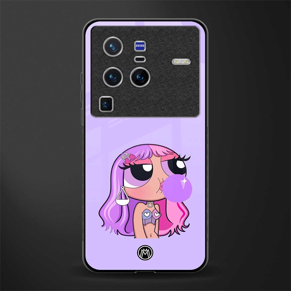 purple chic powerpuff girls glass case for vivo x80 pro 5g image