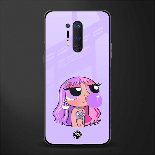 purple chic powerpuff girls glass case for oneplus 8 pro image