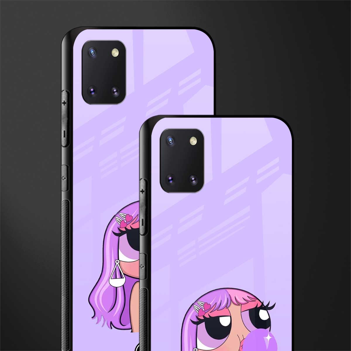purple chic powerpuff girls glass case for samsung a81 image-2