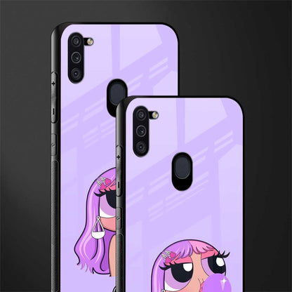 purple chic powerpuff girls glass case for samsung galaxy m11 image-2