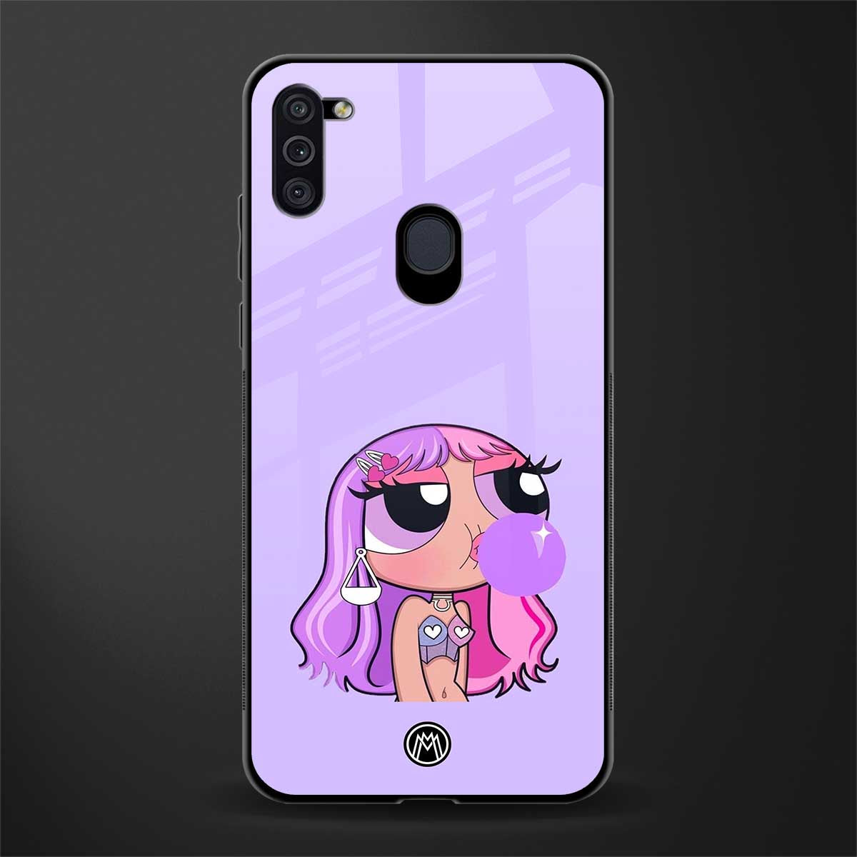 purple chic powerpuff girls glass case for samsung a11 image