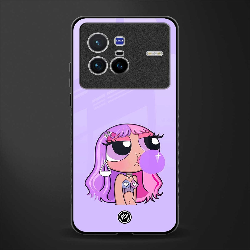 purple chic powerpuff girls glass case for vivo x80 image