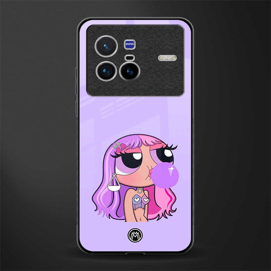 purple chic powerpuff girls glass case for vivo x80 image