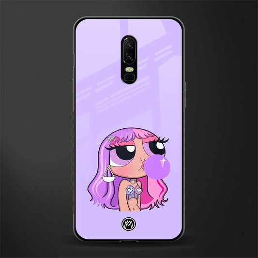 purple chic powerpuff girls glass case for oneplus 6 image
