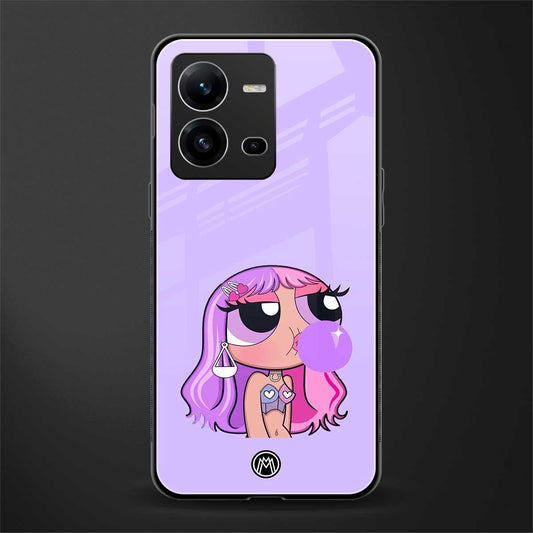 purple chic powerpuff girls back phone cover | glass case for vivo v25-5g