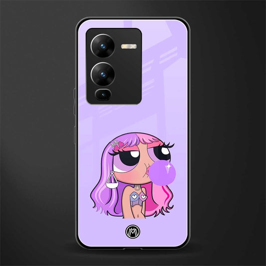 purple chic powerpuff girls back phone cover | glass case for vivo v25 pro 5g