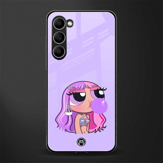 purple chic powerpuff girls glass case for phone case | glass case for samsung galaxy s23