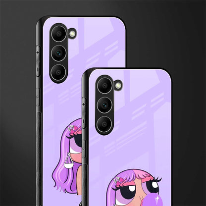 purple chic powerpuff girls glass case for phone case | glass case for samsung galaxy s23 plus