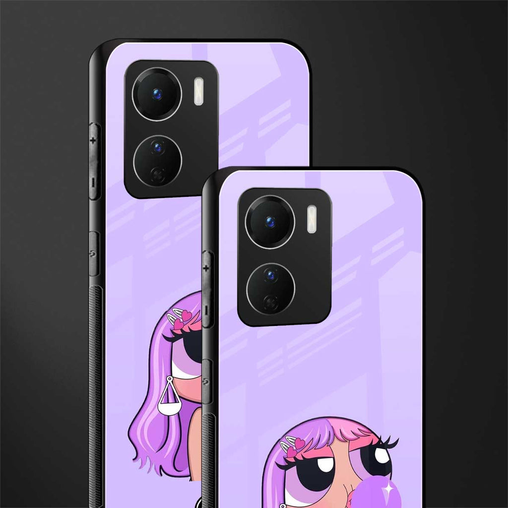 purple chic powerpuff girls back phone cover | glass case for vivo y16
