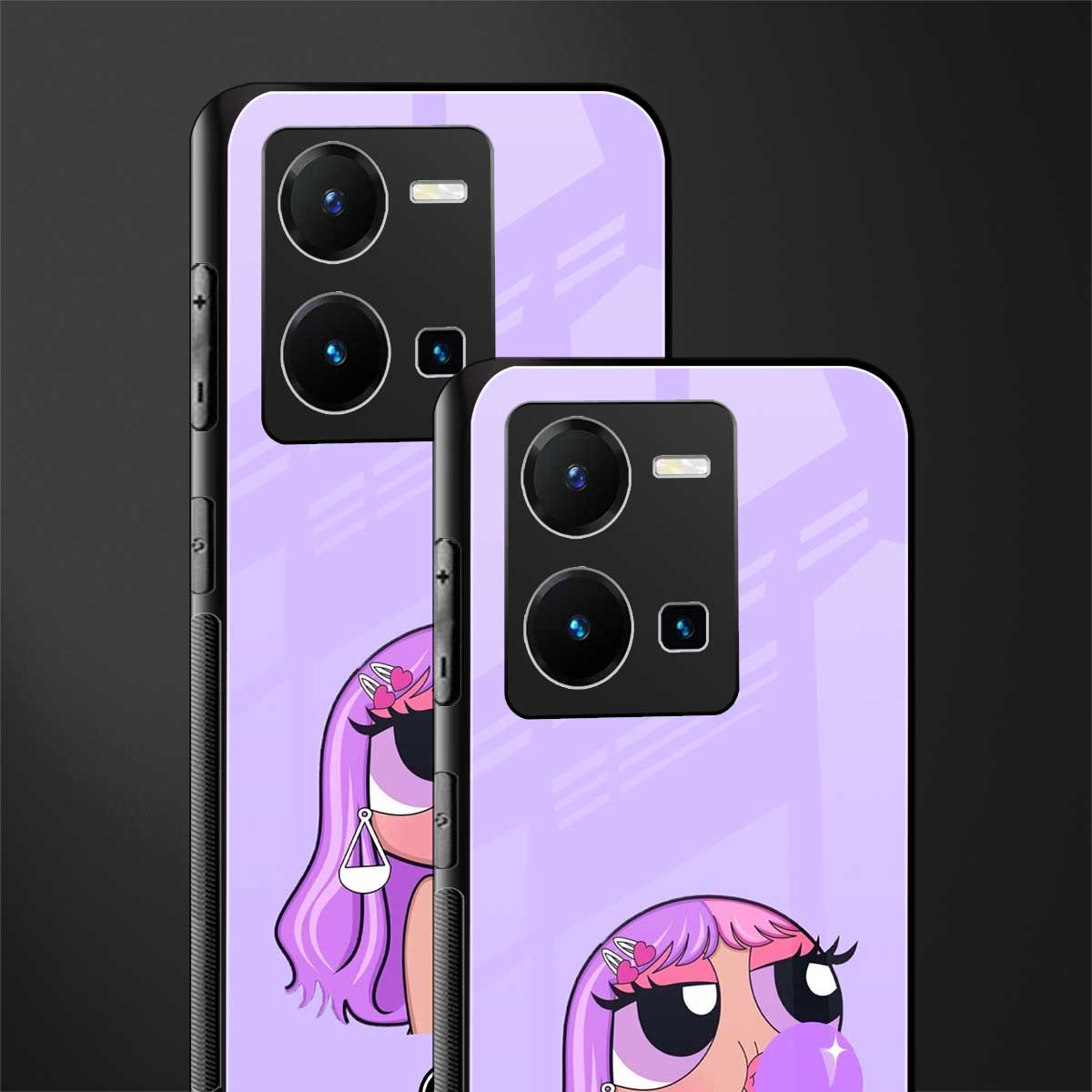 purple chic powerpuff girls back phone cover | glass case for vivo y35 4g
