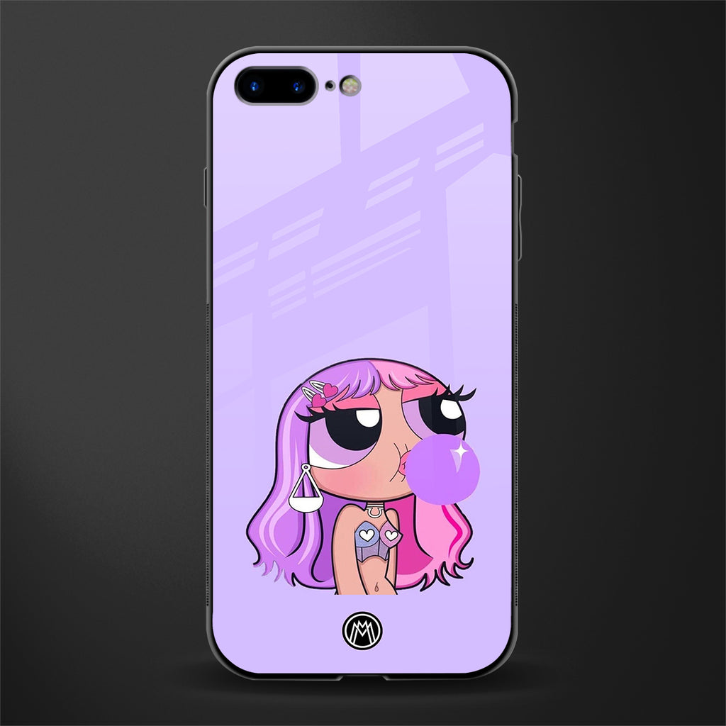 purple chic powerpuff girls glass case for iphone 7 plus image