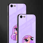 purple chic powerpuff girls glass case for iphone se 2020 image-2
