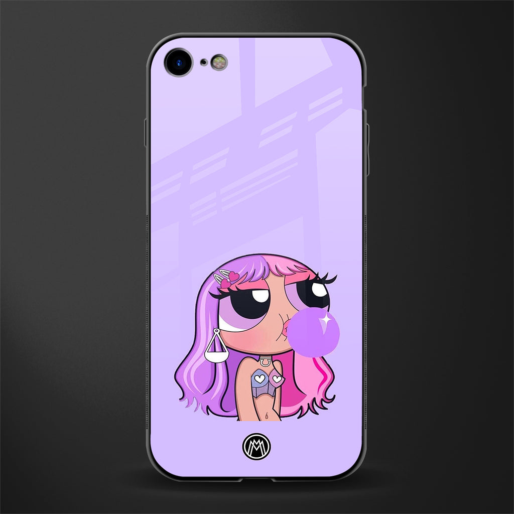 purple chic powerpuff girls glass case for iphone 8 image