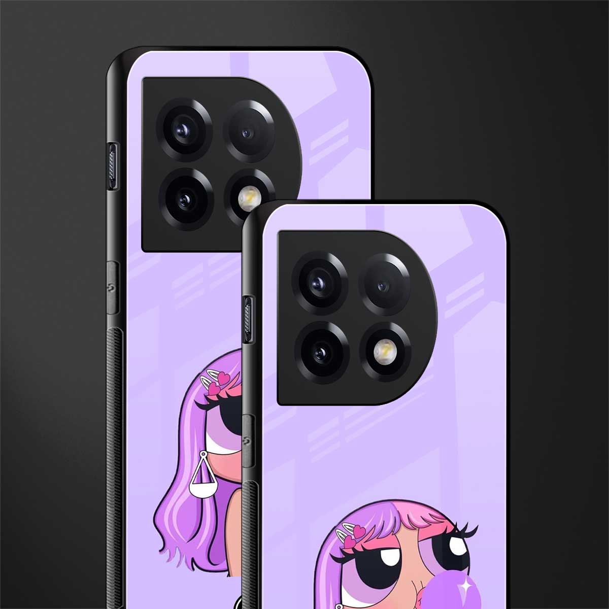 purple chic powerpuff girls back phone cover | glass case for oneplus 11