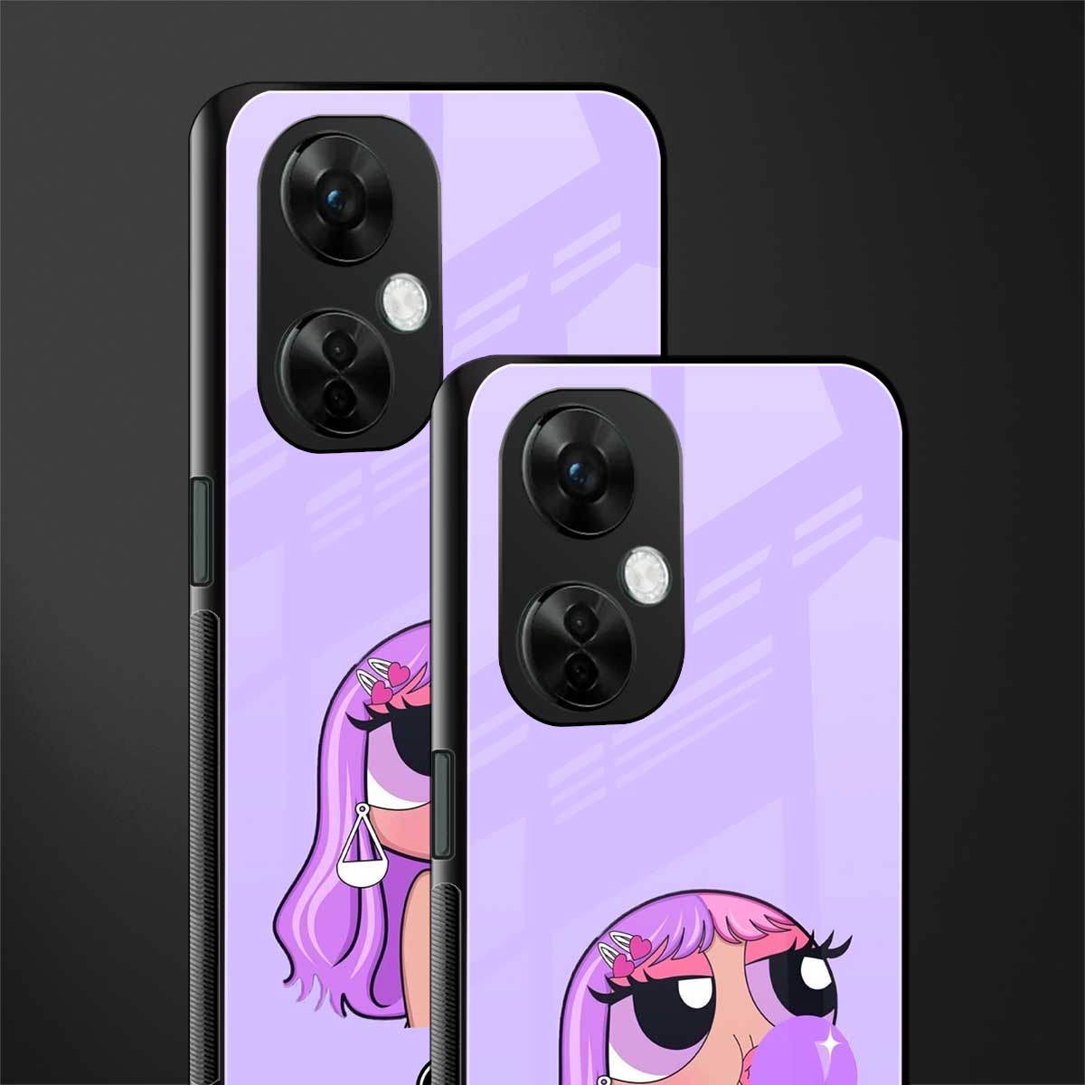 purple chic powerpuff girls back phone cover | glass case for oneplus nord ce 3 lite