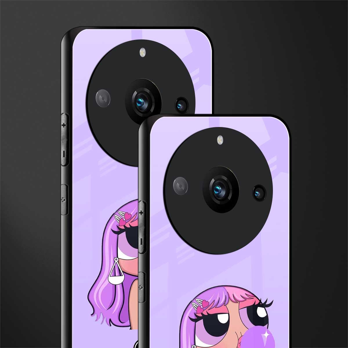 purple chic powerpuff girls back phone cover | glass case for realme 11 pro 5g