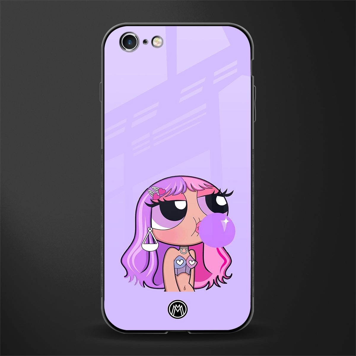 purple chic powerpuff girls glass case for iphone 6 plus image