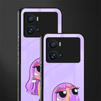 purple chic powerpuff girls back phone cover | glass case for iQOO 9 Pro