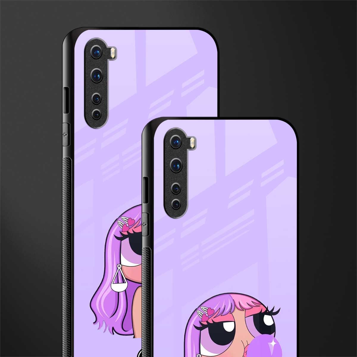purple chic powerpuff girls glass case for oneplus nord ac2001 image-2