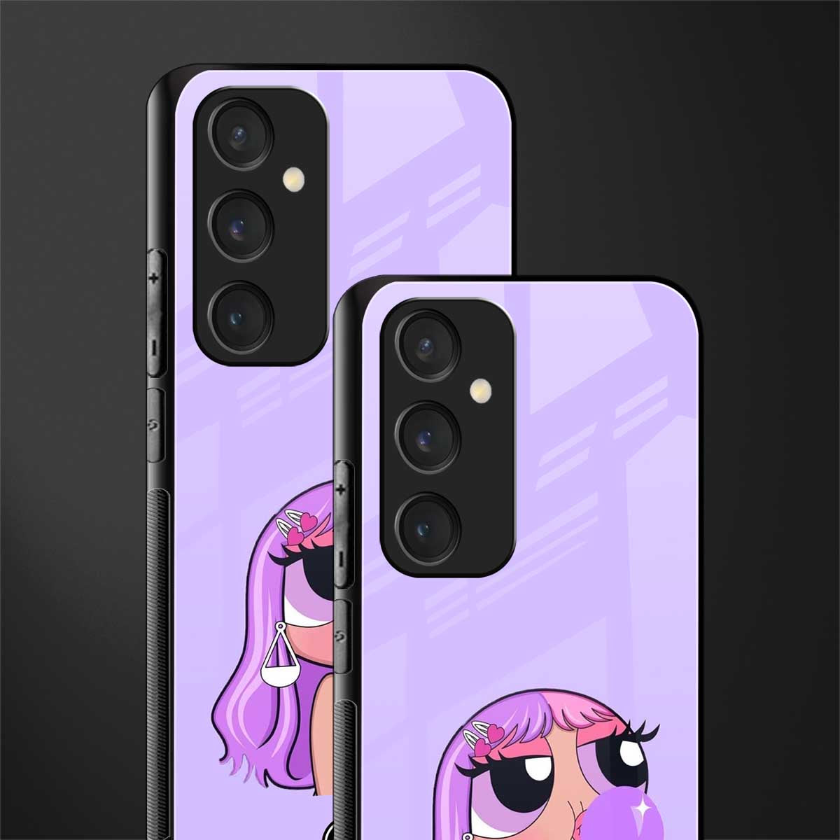 purple chic powerpuff girls back phone cover | glass case for samsung galaxy s23 fe 5g
