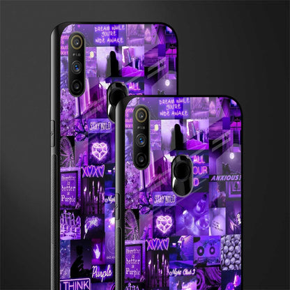 purple collage aesthetic glass case for realme narzo 20a image-2