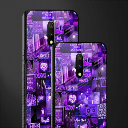 purple collage aesthetic glass case for realme x image-2