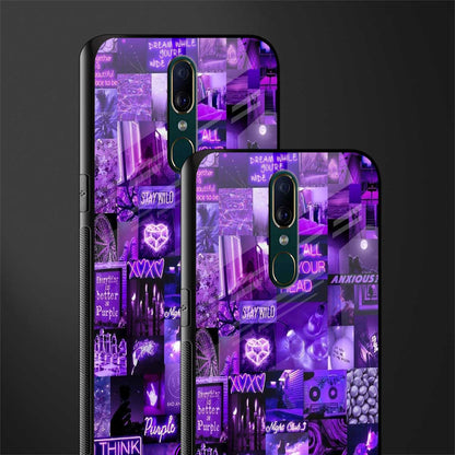 purple collage aesthetic glass case for oppo f11 image-2