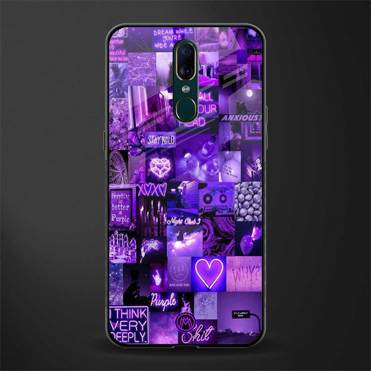 purple collage aesthetic glass case for oppo a9 image