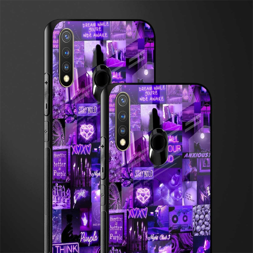 purple collage aesthetic glass case for vivo y19 image-2