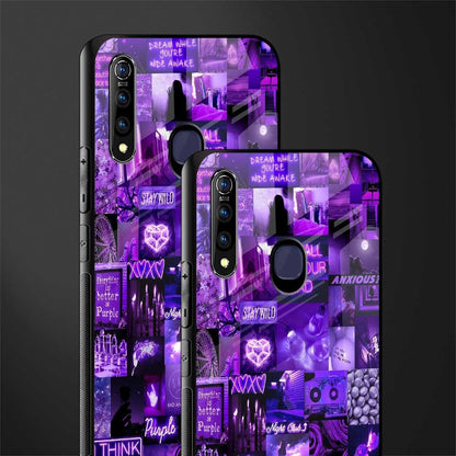 purple collage aesthetic glass case for vivo z1 pro image-2